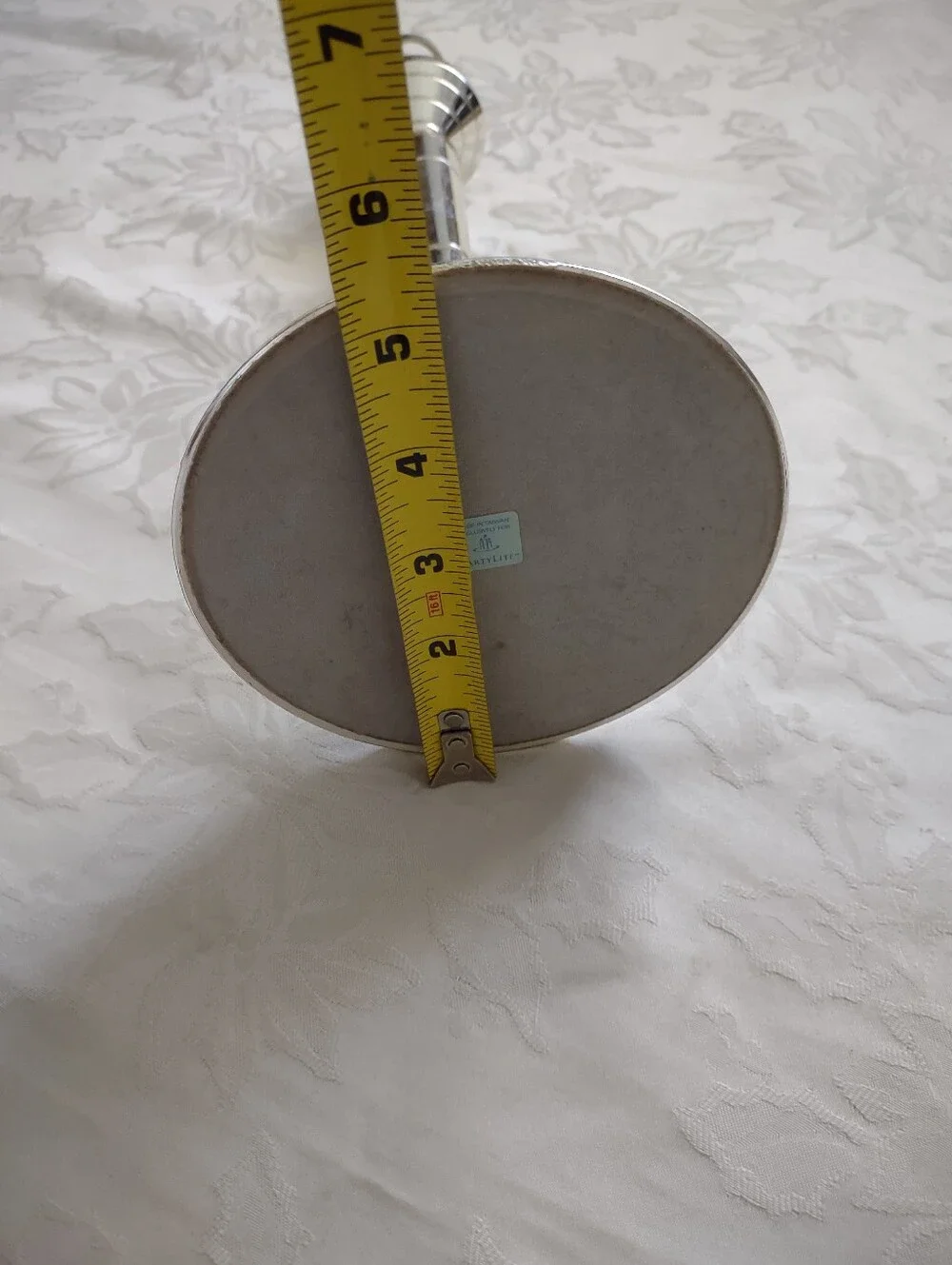 Vintage Partylite Frosted Tealight Tall Silver Metallic Lamp